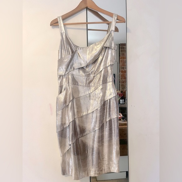 FENDI SILVER LAMÉ DRESS SIZE 6 - Picture 1 of 6